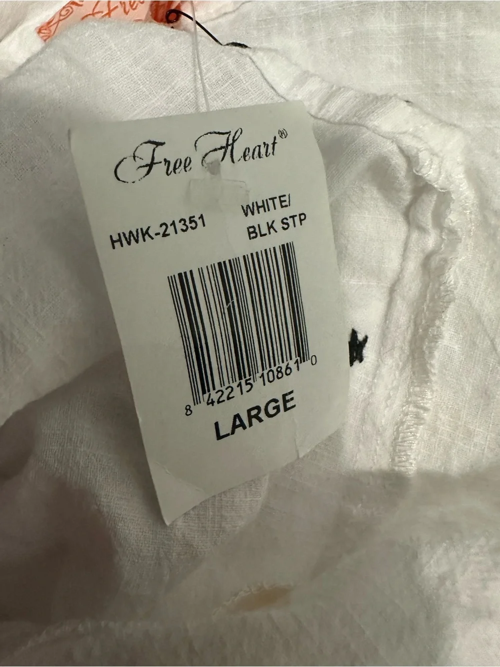 Free Heart Velvet Heart White Women's Size Large L Star Button Down Shirt New_2
